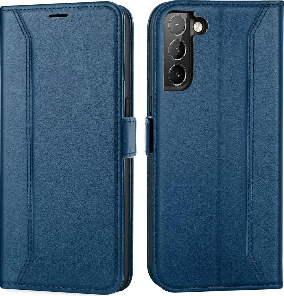 Handyhülle für Samsung Galaxy S21 Hülle Flip Case klappbare Tasche Schutzhülle, Blau