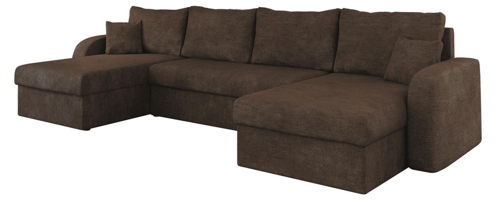 MIRJAN24 Ecksofa Kris U Lux, Stilvoll Eckcouch mit Bettkasten und Schlaffunktion, Schlafsofa (Farbe: Lumo 40)