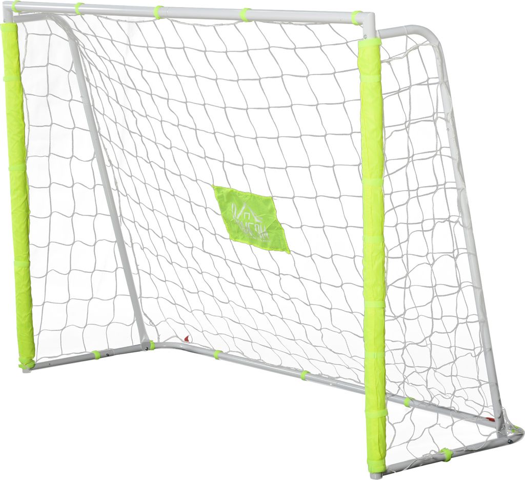 HOMCOM Fußballtor für Erwachsene und Kinder, Garten-Fußballtor mit zentraler Zielscheibe und Pfosten aus Oxford-Gewebe, 186 x 62 x 123 cm, Gelb