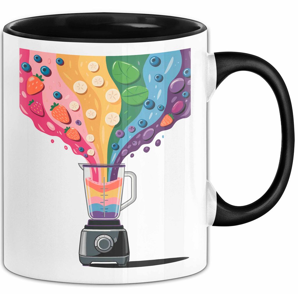 Smoothie Liebhaber Tasse Geschenkidee für Mixer Fan (Schwarz)