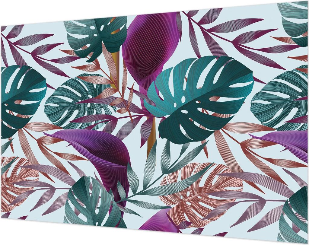 Wandtapete - Dekorative Tapete für Wohnzimmer- Tapetenfolie für Wanddekoration - 104x70 cm - Tropische Zusammensetzung