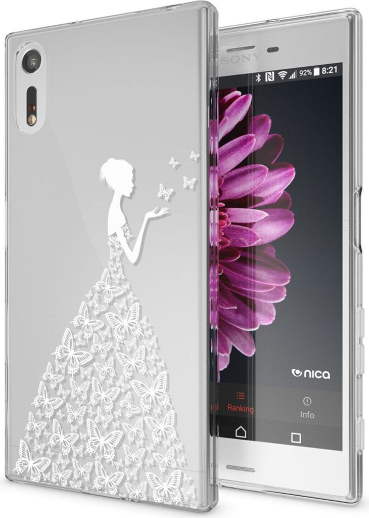 Sony Xperia XZ Handy Hülle von NALIA, Silikon TPU Motiv Case Cover Bumper Dünn Butterfly Princess