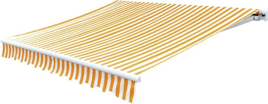 vidaXL Telo per tenda da sole giallo e bianco 4x3 m (senza Immagine del prodotto 