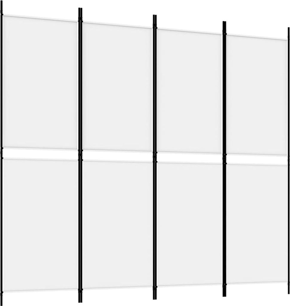 vidaXL 4dílné paravány Bílá 200x180 cm Látka Obrázek produktu 