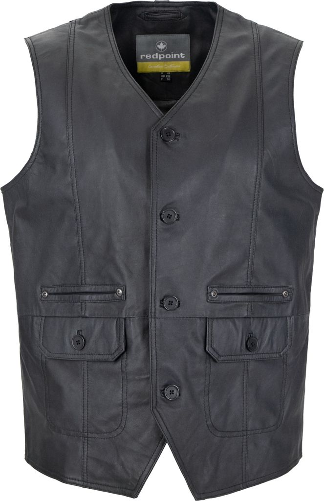 Redpoint - Herren Lederweste Lammnappa anthra : 60
