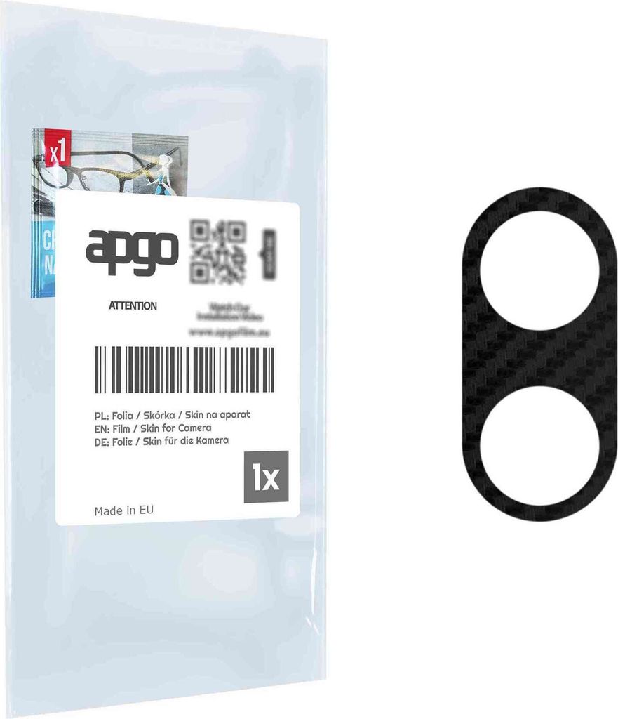 apgo Objektivschutz-Folie, Kameraschutz kompatibel mit Tecno Pop 3, Carbon-Imitation, Rückseite Schutzfolie für Kamera-Insel, Hinten Folie, kratz...