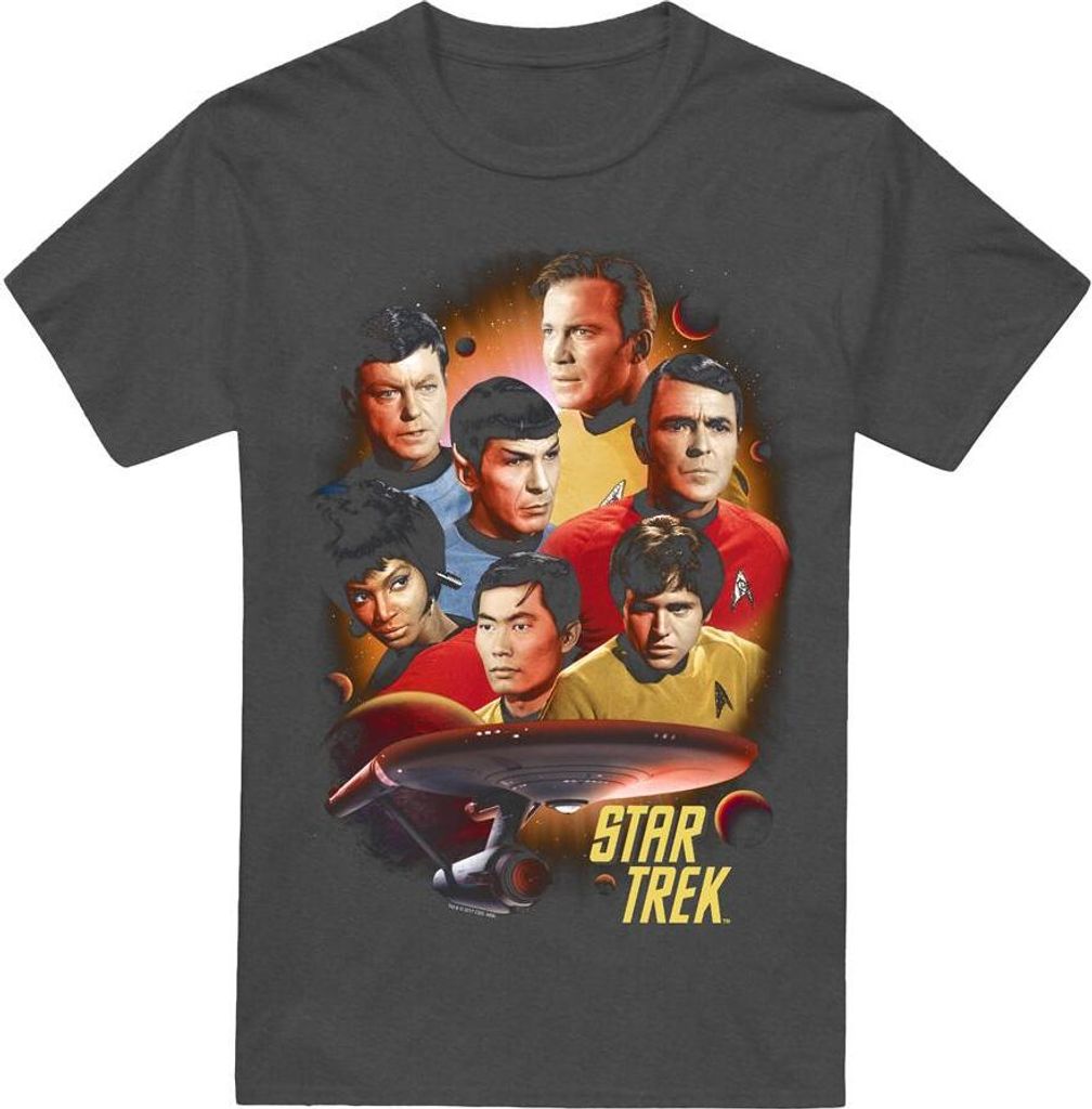 Star Trek - "Heart of the Enterprise" T-Shirt für Herren/Damen Uni TV18174 (XXL) (Holzkohle)