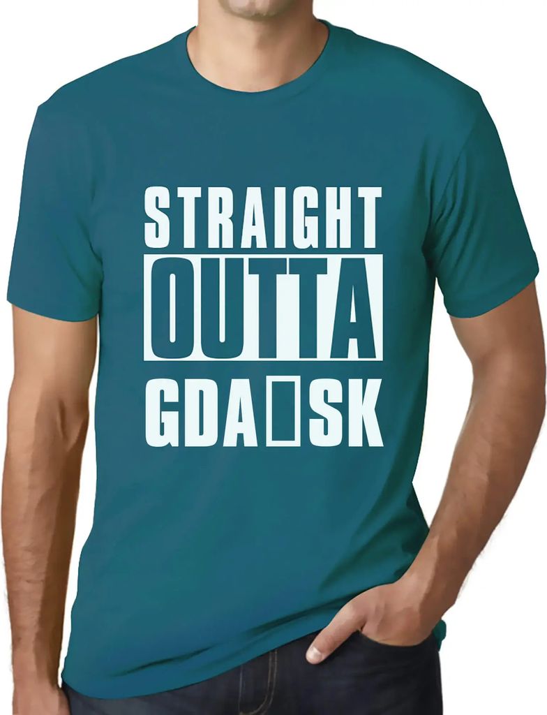 Herren Grafik T-Shirt Direkt aus Danzig – Straight Outta Gdansk – Öko-Verantwortlich Vintage Jahrgang Kurzarm Lustige Druck Geburtstag Geschen...