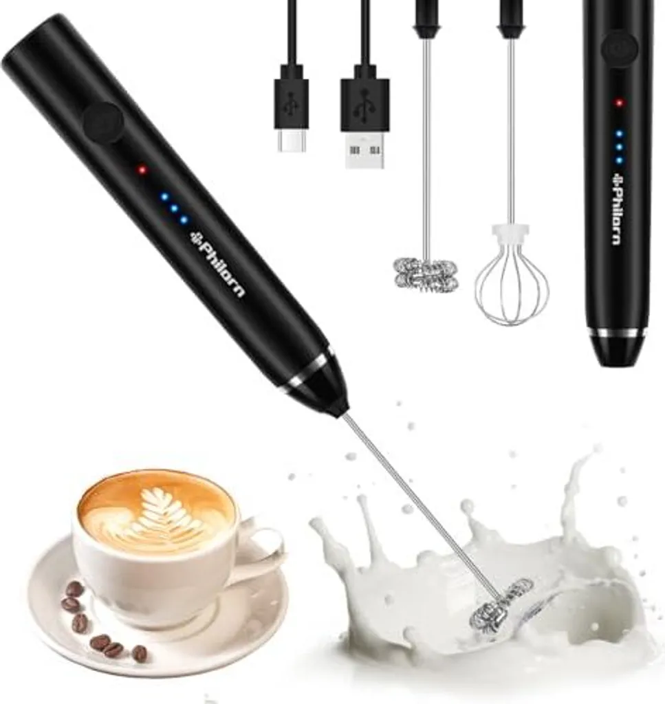 Montalatte Portatile Philorn USB-C: Caffè Perfetto in Viaggio e Campeggio