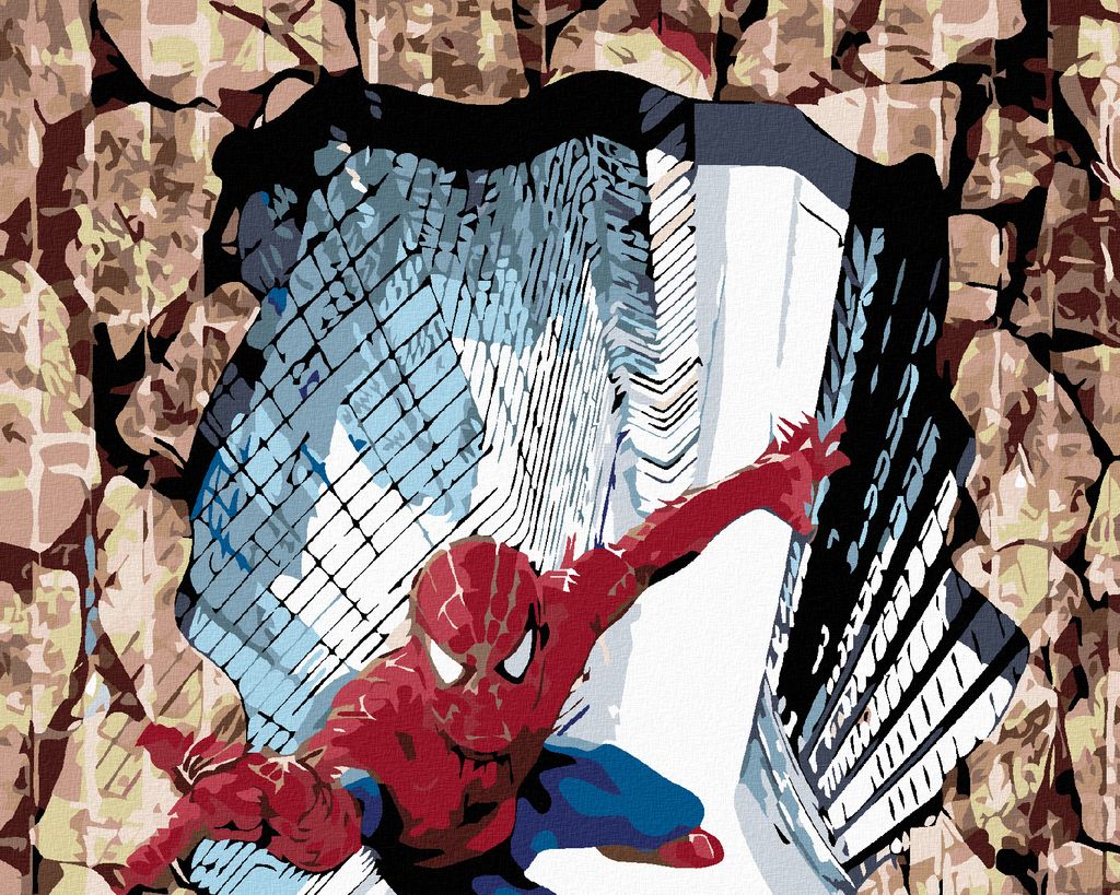 Zuty - Malen nach Zahlen - SPIDERMAN 3D, 40x50 cm, ohne Keilrahmen