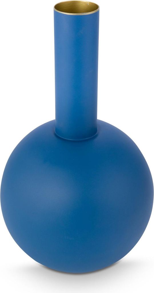 Pip Studio Vase Metal Large Matt Mid Blue 24.5x42cm