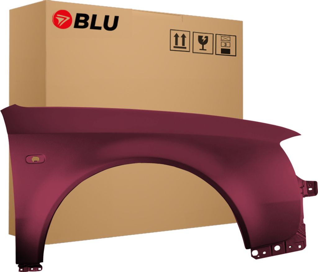 BLU Kotflügel Passend für Audi A6 C5 LZ3N Rechts Rot RubyRot | 1997-2001 | Vorderseite Vorne | Lackiert | Einbaufertig