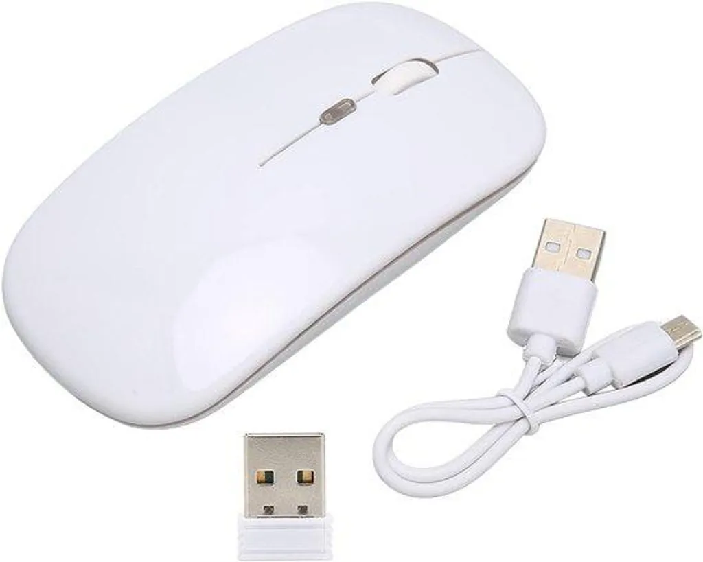 Souris de jeu sans fil 1600 DPI blanche - Souris Gamer ergonomique LED