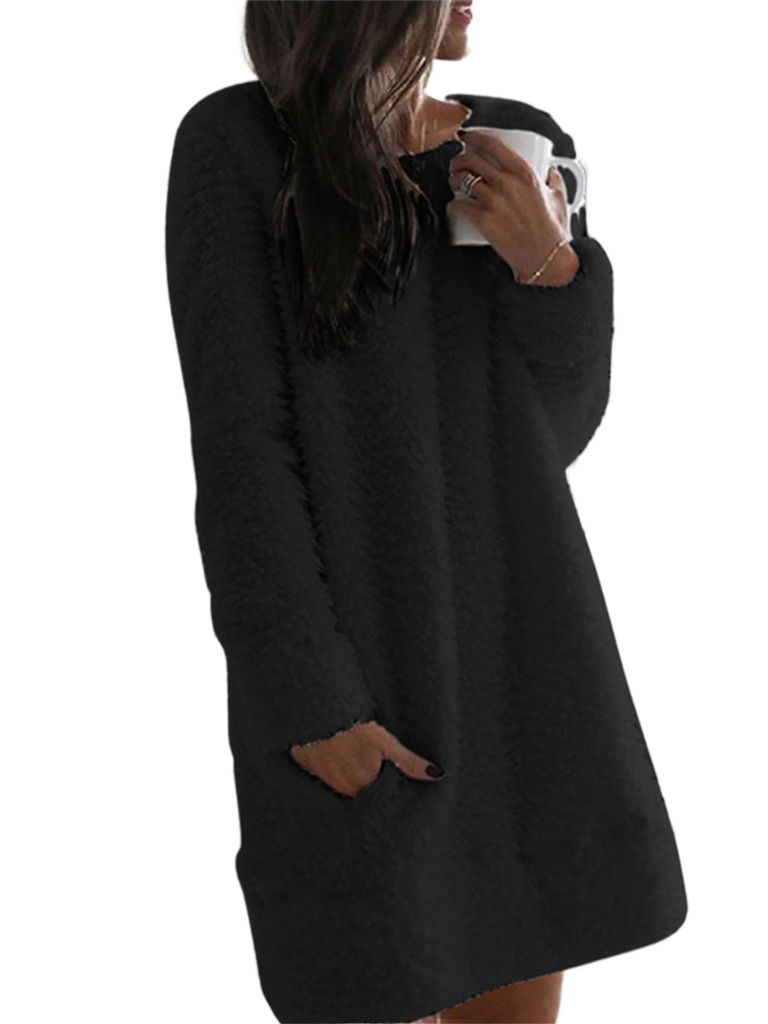 Tomwell Damen Herbst/Winter Kleid Lose Plüsch Kapu Produktbild-Vorschau 8