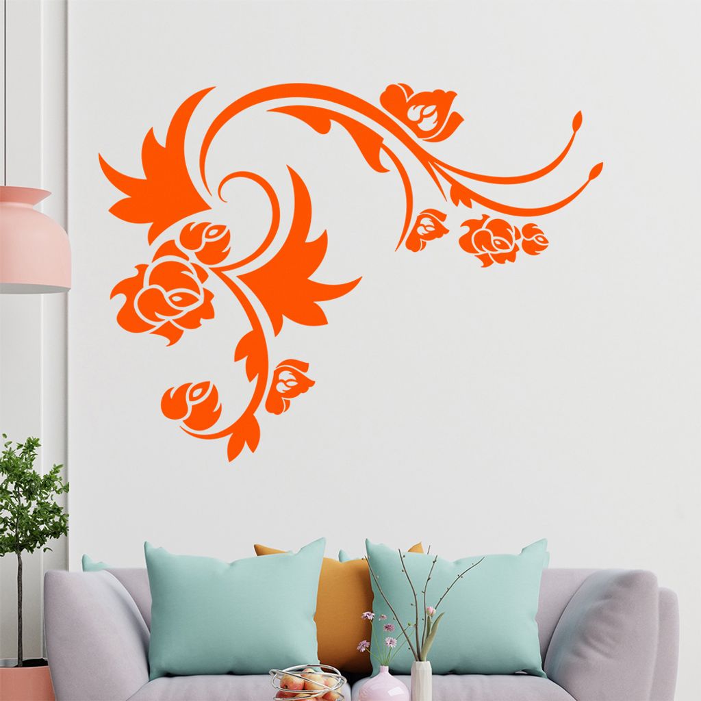 Blüte Blume Tribal Wandtattoo in 6 Größen - Wandaufkleber Wall Sticker - Dekoration, Küche, Wohnzimmer, Schlafzimmer, Badezimmer