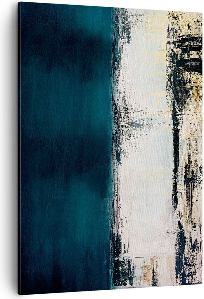 Bild auf Leinwand - Leinwandbild - Einteilig - Abstraktion gerieben schwarz - 50x70cm - Wand Bild - Wanddeko - Wandbilder - Leinwanddruck - Wanddek...