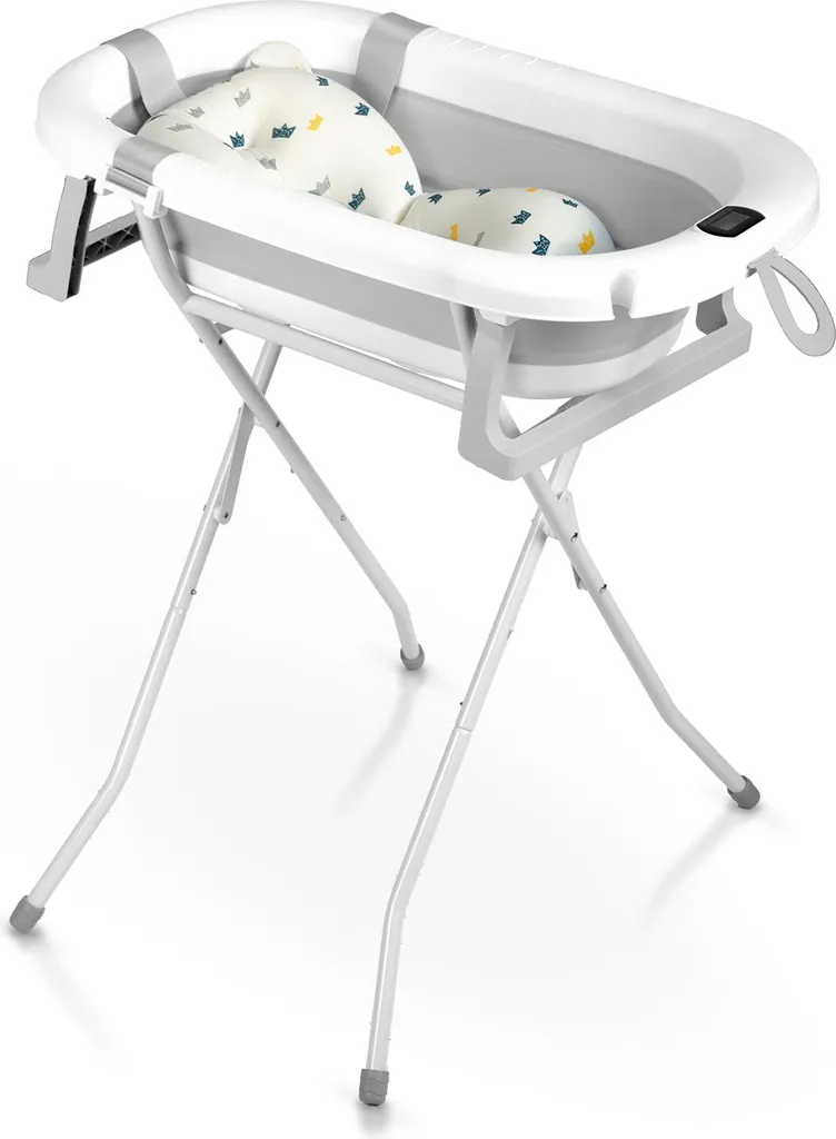Baignoire pliable Ricokids RK-287 avec thermomètre et support gris