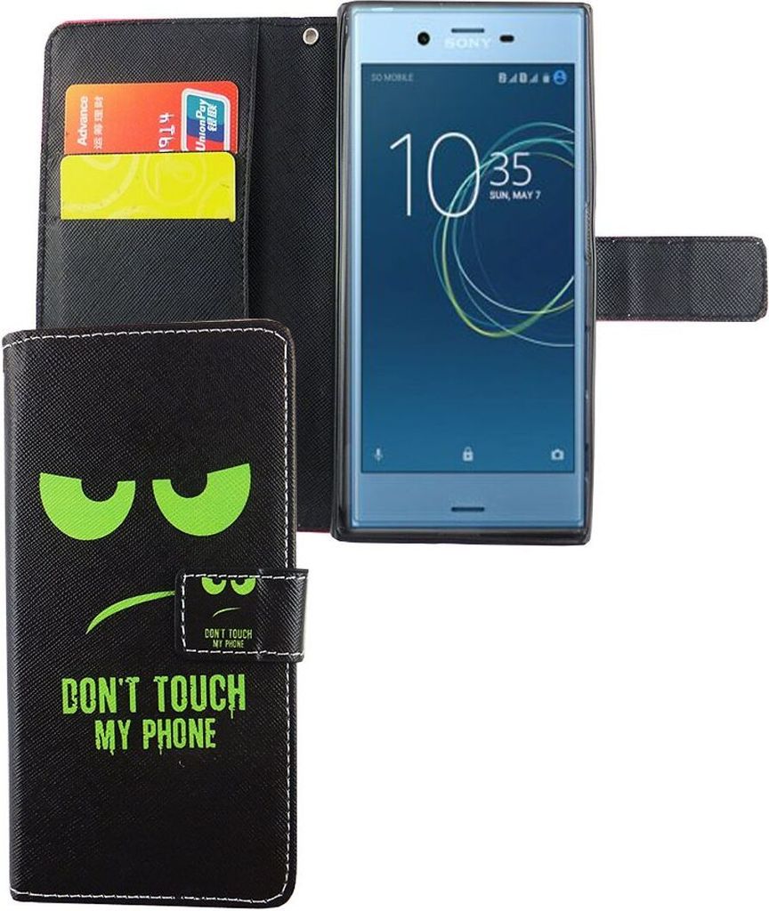 Handyhülle Tasche für Handy Sony Xperia XZs Dont Touch My Phone Grün