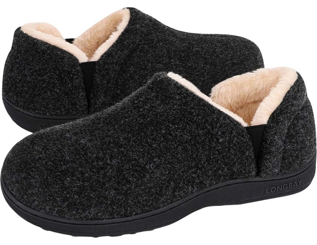 Herren Hausschuhe Rutschfest Bequem Memory Foam Schwarz Produktbild 