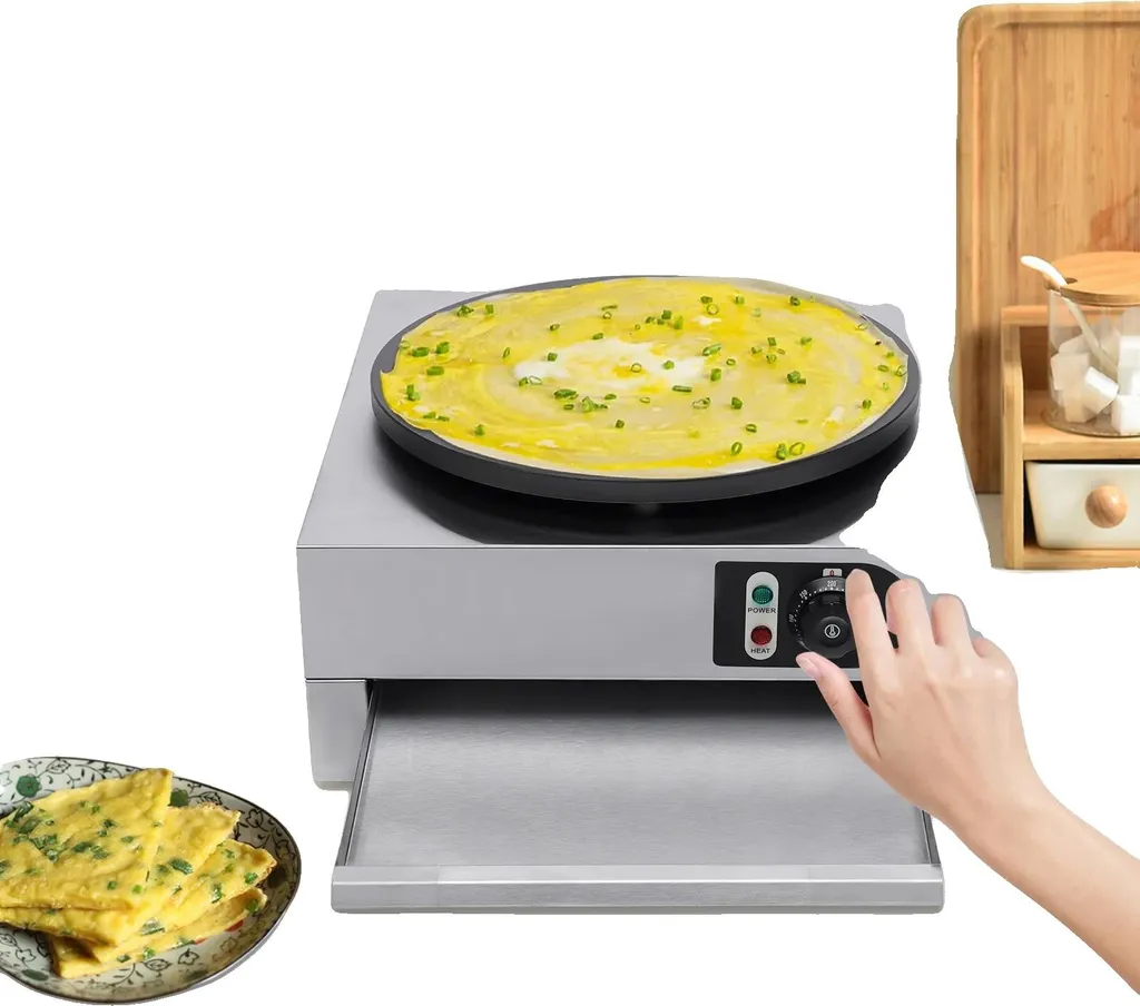 Crêpière haute température 50-300℃ - Châssis inox et plaque fonte