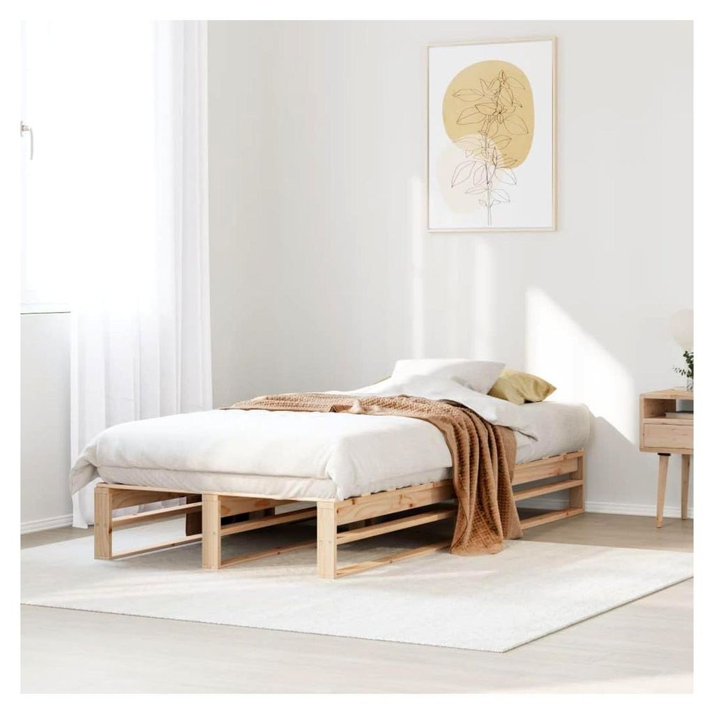 Bettgestell 75x190 cm Einzelbett aus Kiefernholz