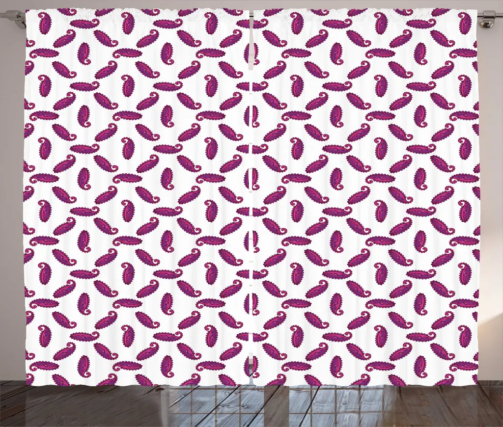 Grand rideau de décoration bohème pour salon, 280x225 cm violet blanc