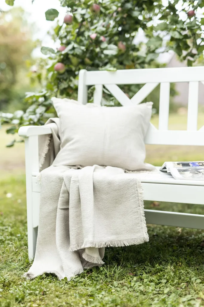 Coperta con Frange Naturale 150x200 - Plaid Cotone Boho per Divano - 5