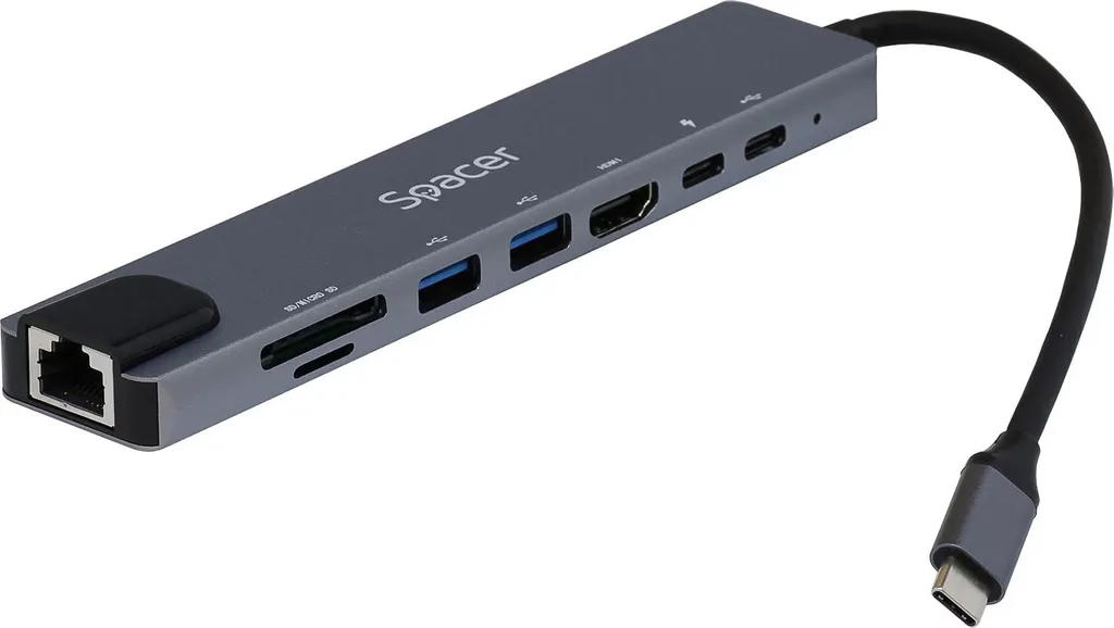 Station d'accueil 8 en 1 USB-C HDMI 4K Charge PD 87W et Gigabit RJ45