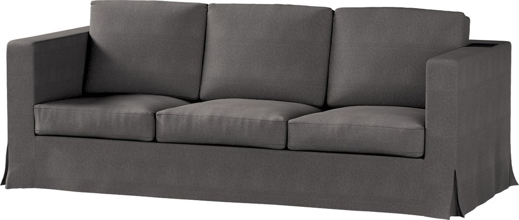 Dekoria Bezug für Karlanda 3-Sitzer Sofa nicht ausklappbar, lang, dunkelgrau, Bezug für Sofa Karlanda 3-lang