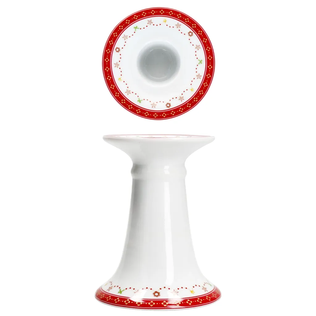 Support bougie Noël à piquer rouge pour centre de table et décoration