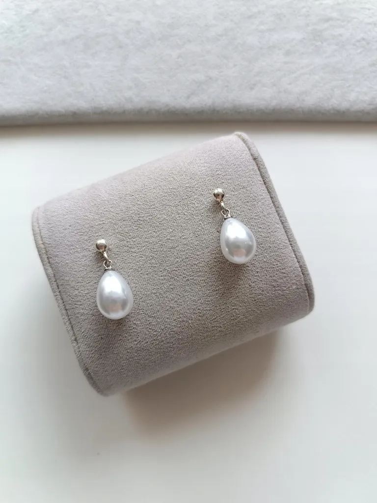 Orecchini Corti Di Perle Premium Orecchini Sintetici A Cerchio Perno Argento 925