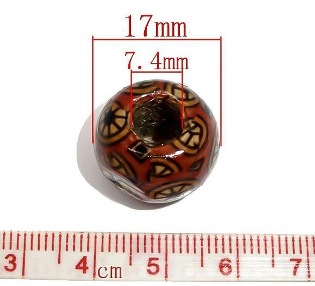 100 Holzperlen 'Flower' 17x16mm Bastelperlen Schmuckperlen Produktbild 