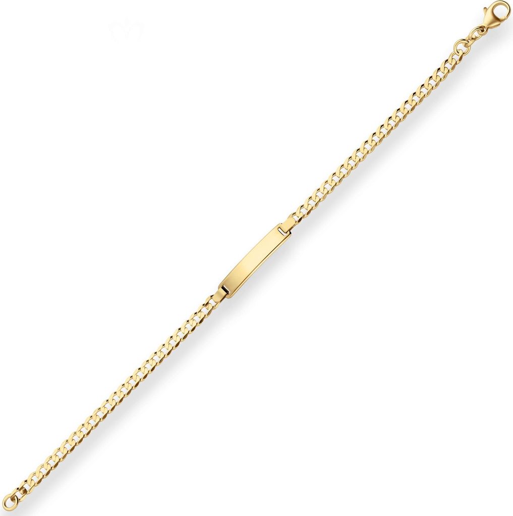 3,9mm Id-Armband Panzerkette weit Armschmuck aus 333 Gold Gelbgold 19cm