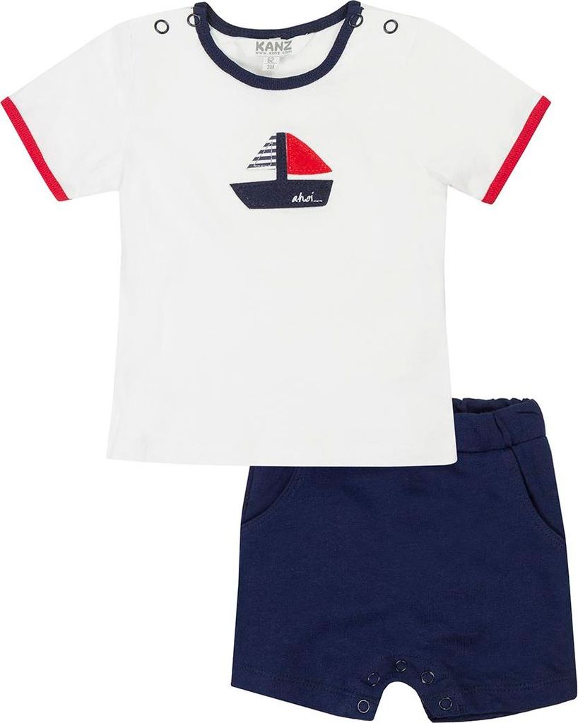 Marineblaues Kanz-Set aus T-Shirt und Shorts für Babyjungen