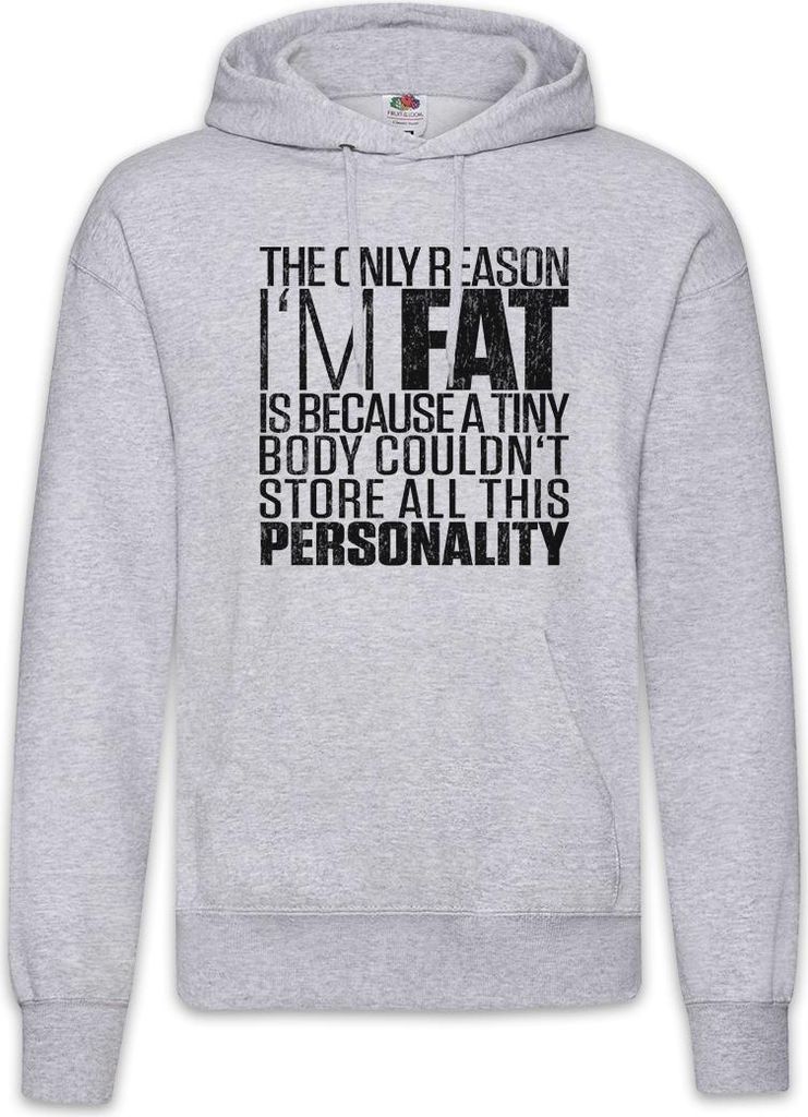 Urban Backwoods The Only Reason I'm Fat, Herren Hoodie, Farbe: Hellgrau, Größe: XL