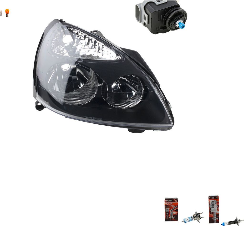 Johns, Scheinwerfer + Osram Night Breaker Laser passend für Renault Clio BB BC CB Rechts 7701051770 260108120R 7701054063 7700840141