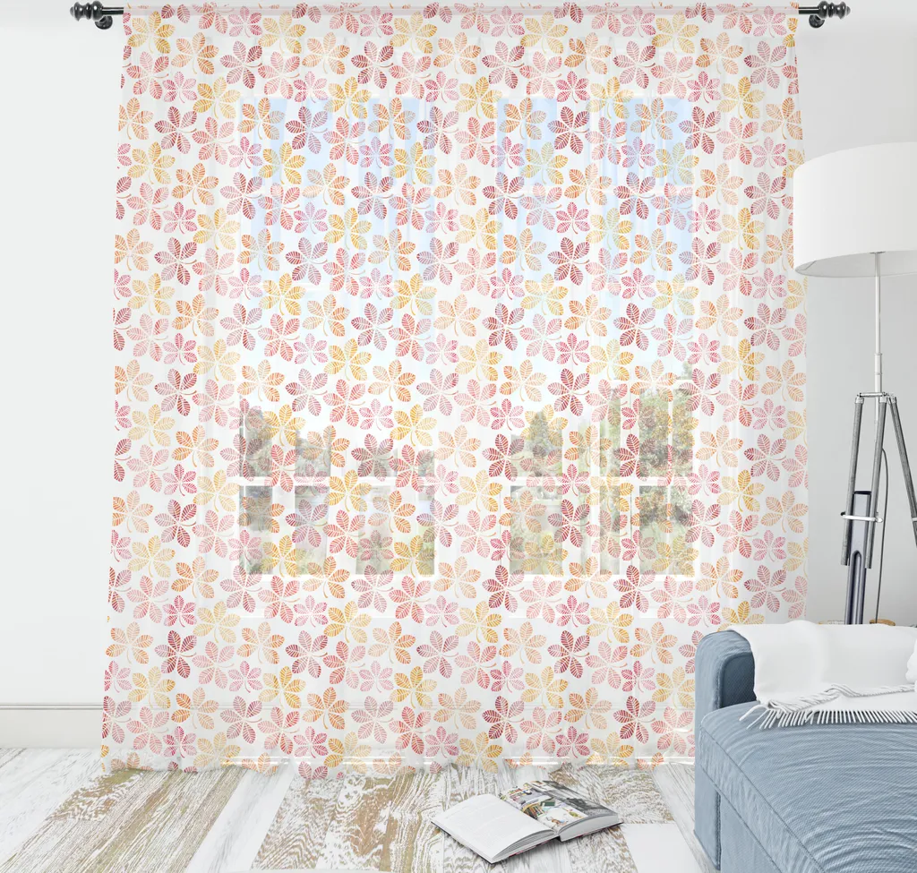 Arazzo Autunnale ABAKUHAUS 220x274 - Arancione Foglie in Raso Setoso