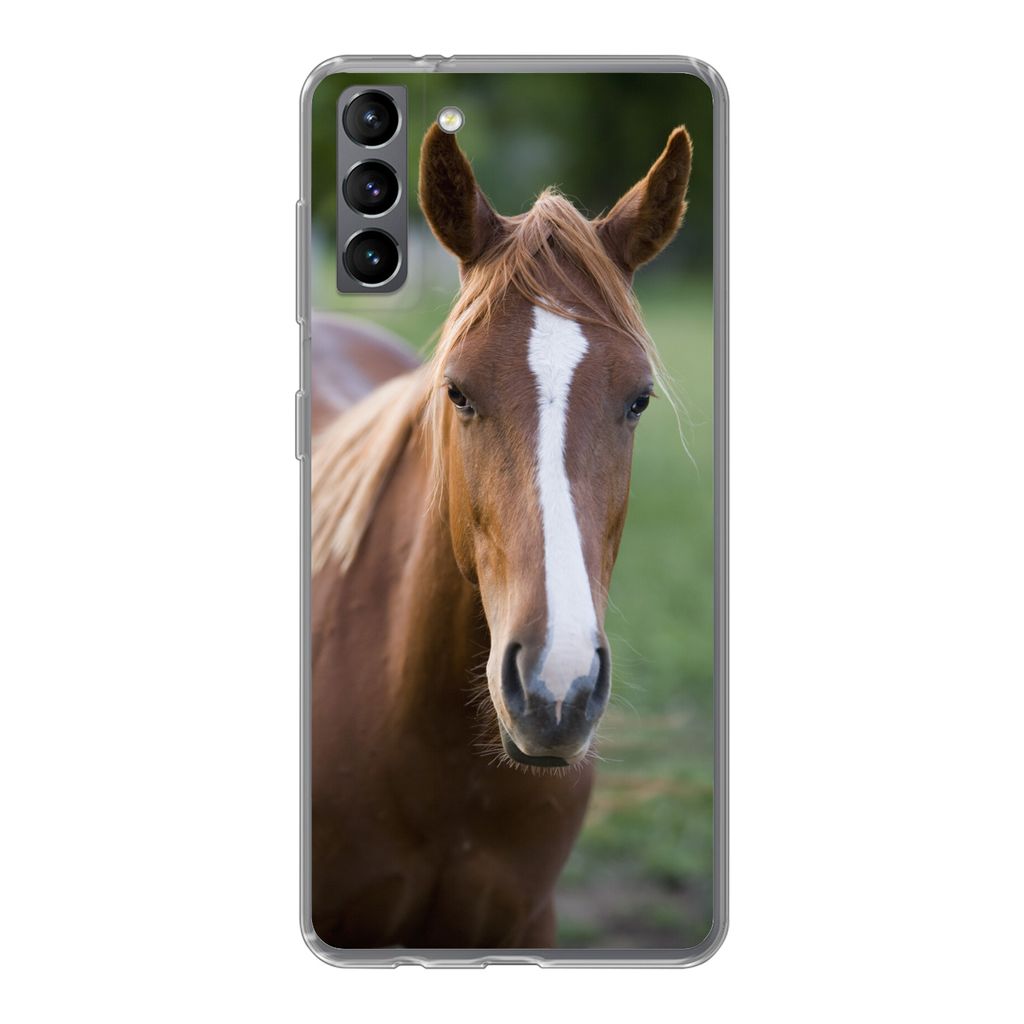 MuchoWow Handyhülle Schutzhülle Hülle für Samsung Galaxy S21 Plus Pferd - Natur - Porträt Silikon Softcase Handy Hülle - Handy-Tasche
