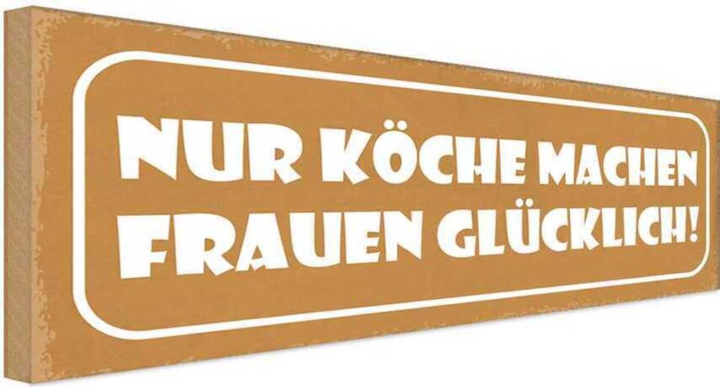 vianmo Holzschild 10x27 cm Köche machen Frauen glücklich Küche Kochen