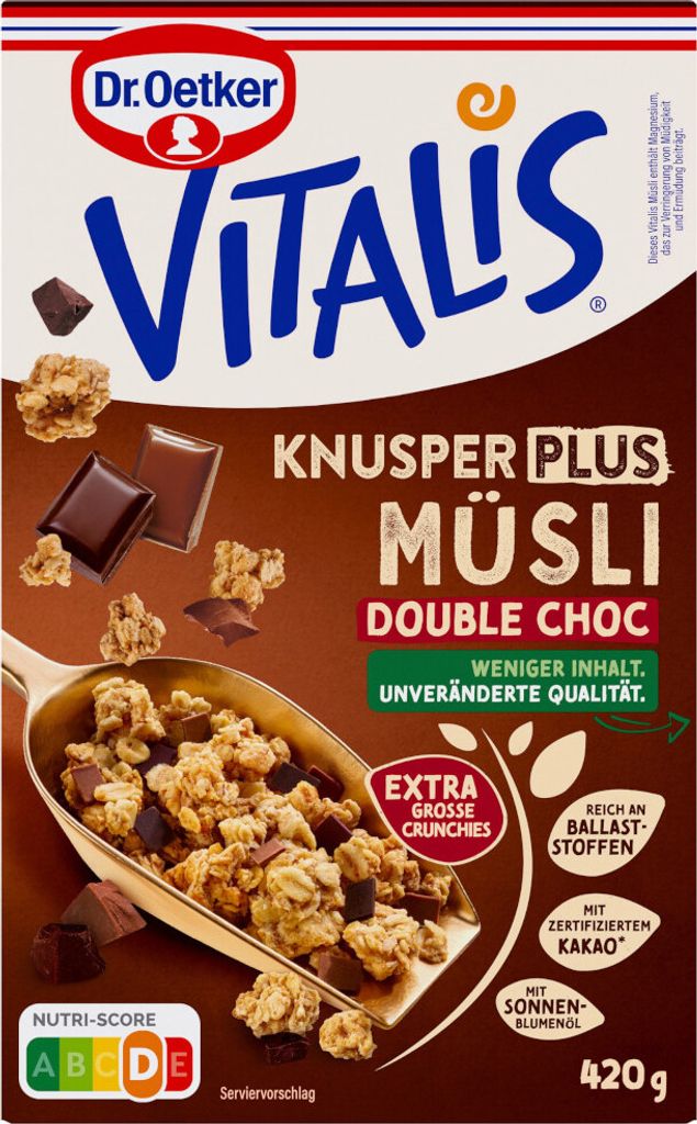 Dr. Oetker Vitalis KnusperPlus Double Choc crunchy müsli Obrázok produktu 