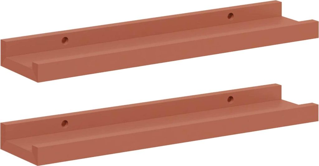 vidaXL Wandregal mit Regal 2 pcs Rot 40 x 9 x 3 cm Holzwerkstoff