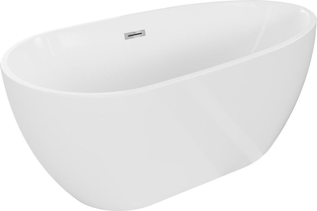 Mexen Eos freistehende Badewanne 170 x 75 cm, weiß, Überlauf chrom - 52471707500-01