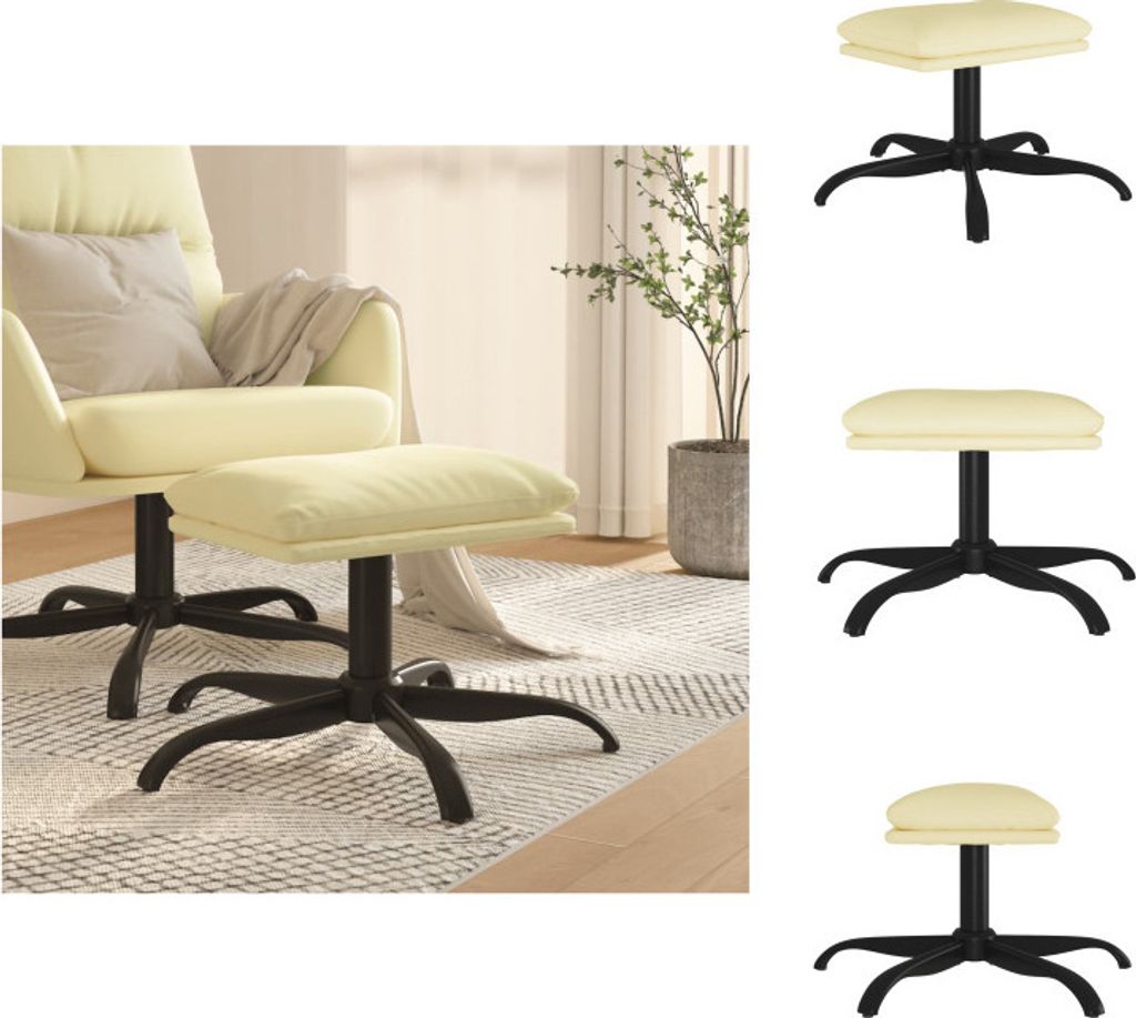 vidaXL Fußhocker Creme 60x60x36 cm Kunstleder - Polsterhocker