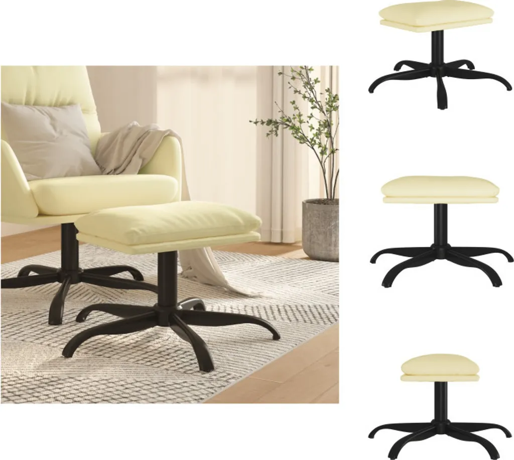 Sgabello vidaXL 60x60 cm Pelle Finta Crema - Salvaspazio e Stiloso
