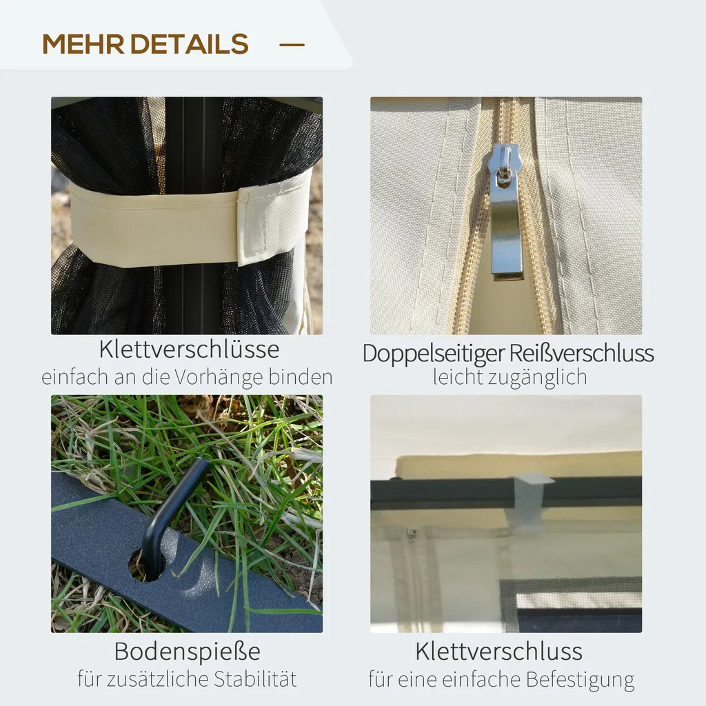 Tente de Réception 3x3m pour Mariage et Buffet - Pavillon Outsunny