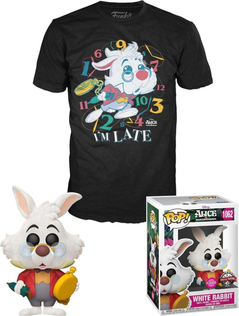 Funko Pop! & Tee Bundle Disney 1062 Alice im Wunderland White Rabbit "M"