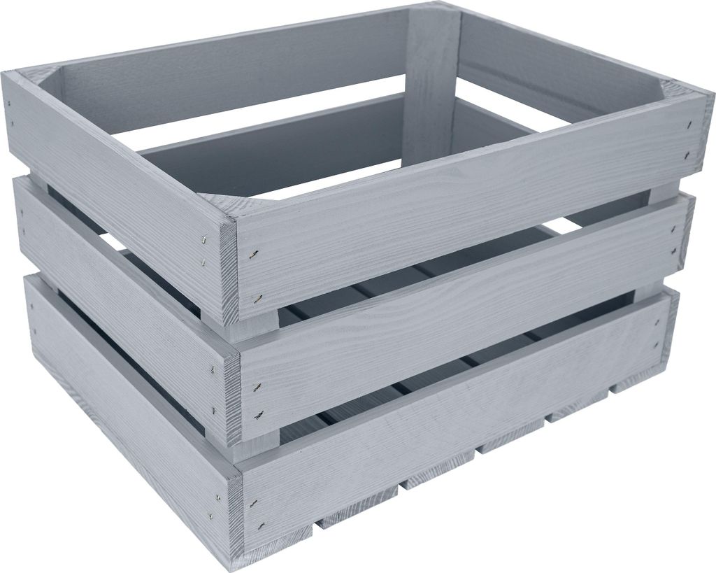 Creative Deco Caisse en Bois Gris 40 x 30 x 23 cm - Caisse Image du produit 