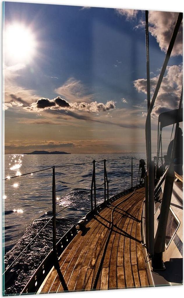 Bilder auf glas - Einteilig - Kroatien Yacht Segeln Segelboot - 70x100cm - Glasbilder - Wandbilder - Bilder - Wanddekoration aus Glas - Glas Bilder...