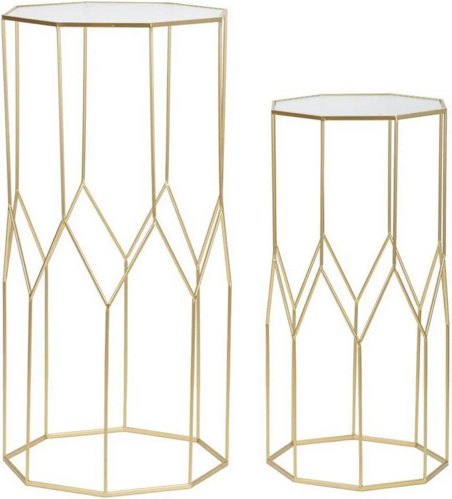 Table basse dorée anti-encombrement George avec porte-revues