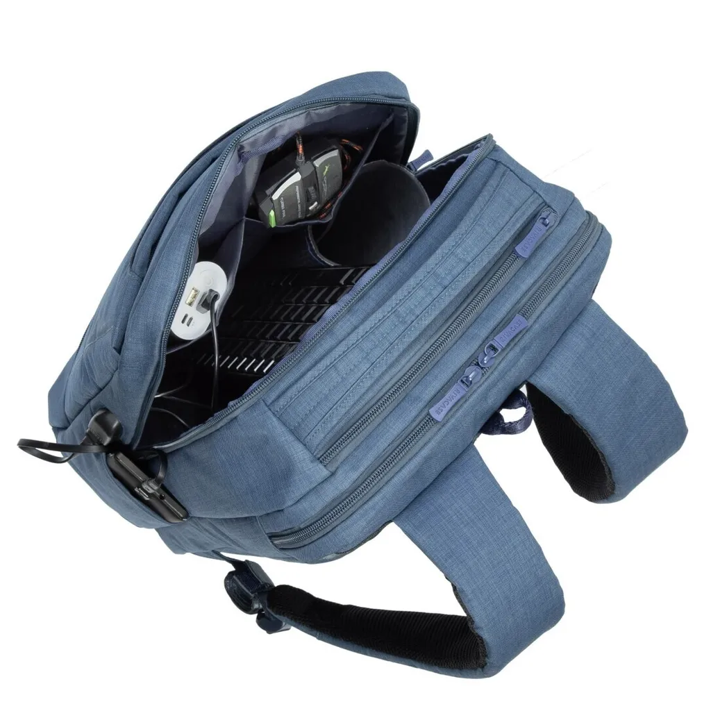 Sac à dos ordinateur 17.3 antichoc Rivacase 8365 bleu imperméable - 14